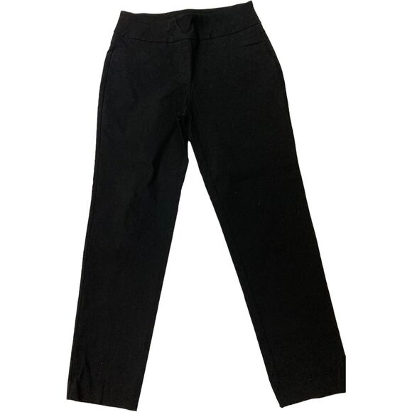 Ruby Rd. Womens 8 Pull On Casual Ankle Pants Black Back Pockets Stretch - Picture 1 of 6
